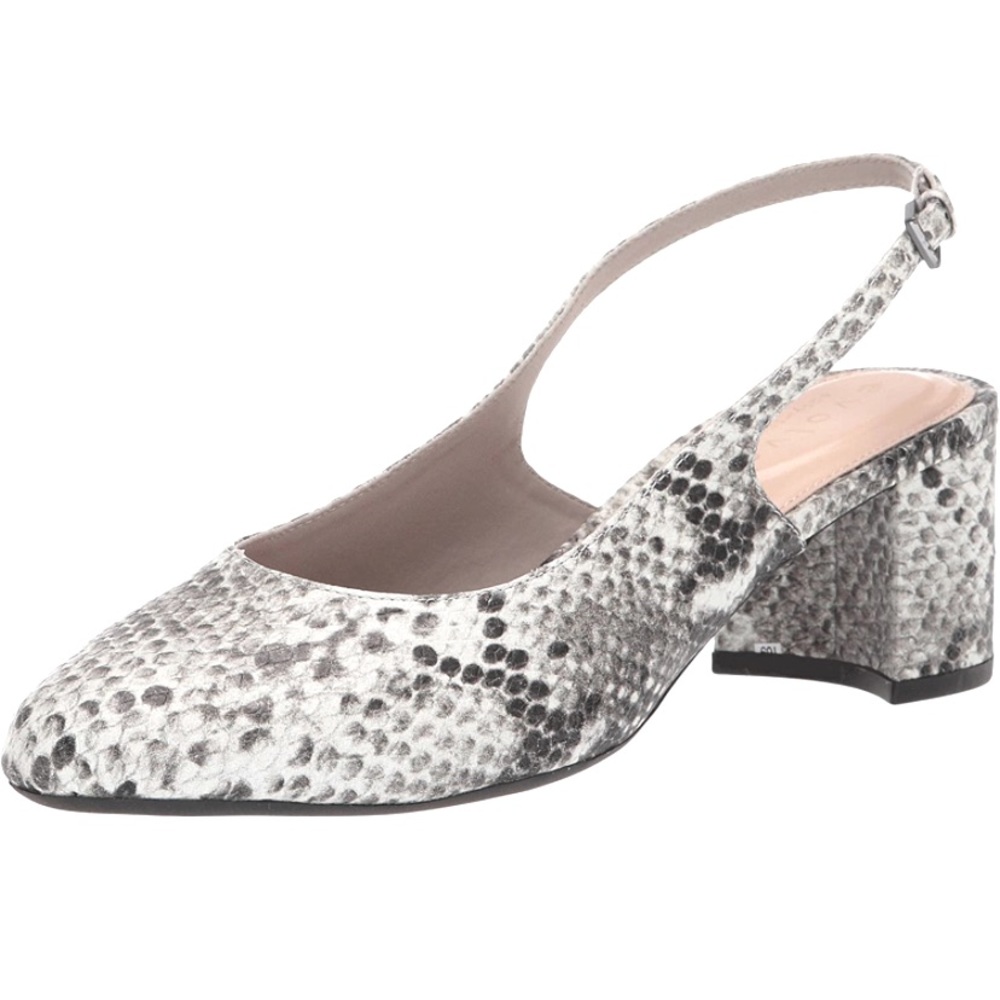 Grey Snakeskin slingback block heel Easy Spirit
